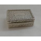 SILVER SNUFF BOX WITH LEAF DECORATION,