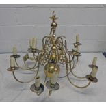 MULTI BRANCH BRASS CHANDELIER.