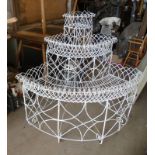 DECORATIVE WIREWORK GARDEN CORNER PLANT STAND WITH 3 GRADUATED TIERS 107 CM TALL