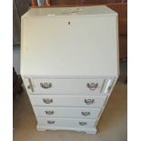 PAINTED BUREAU WITH FALL FRONT OVER 4 DRAWERS.