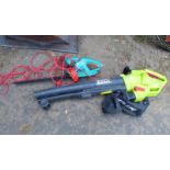 GARDEN GEAR 3000 W VARIABLE POWER ELECTRIC BLOWER / VACUUM & BOSCH AHS45-16 ELECTRIC HEDGE TRIMMER