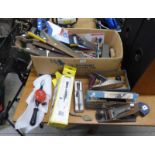GOOD SELECTION OF TOOLS TO INCLUDE STANLEY DOUBLE PINION 103 HAND DRILL WITH BOX, RECORD NO.