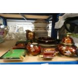 EXCELLENT SELECTION OF CARLTON AND CROWN DEVON WARE ON PART SHELF