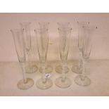 SET OF 8 CHAMPAGNE GLASSES WITH SODA TWIST STEMS