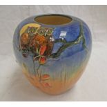 ROYAL DOULTON VASE DECORATED WITH OWLS IN MOONLIGHT - 19CM TALL Condition Report: