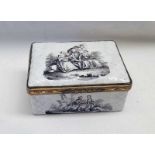19TH CENTURY WHITE ENAMEL BOX DECORATED WITH PANELS OF COURTING COUPLES - 8.