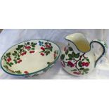 WEMYSS WARE EWER & BASIN SET DECORATED WITH CHERRIES,