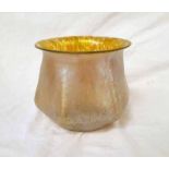 LOETZ YELLOW MOTTLED IRIDESCENT GLASS VASE CIRCA 1900.