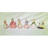 6 SMALL ROYAL DOULTON FIGURES INCLUDING GOLDEN DAYS HN2274, BO PEEP, TOOTLES,