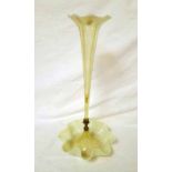 19TH CENTURY VASELINE GLASS EPERGNE 49 CM TALL