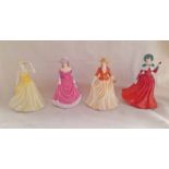 4 ROYAL DOULTON FIGURES: SPRING TIME, SUMMER BREEZE,