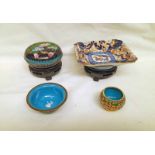 CHINESE CLOISONNE LIDDED BOWL,