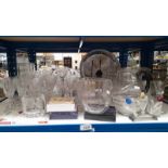 SELECTION GLASS AND CRYSTAL WARE ON ONE SHELF