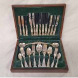 CASED 6 PLACE SETTING OF SILVER PLATED CUTLERY