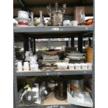 NAO FIGURE & BOX, SILVER PLATED WARE, ART POTTERY, COOKING EQUIPMENT,