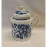 LATE 18TH CENTURY CAUGHLEY WARE LIDDED MUSTARD POT - 10 CM TALL