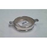 SILVER 2 HANDLED BUTTER DISH WITH GLASS LINER