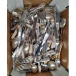 VARIOUS SILVER PLATED CUTLERY & VARIOUS MOTHER OF PEARL HANDLED CUTLERY