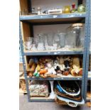 VARIOUS CHILDREN'S TOYS, TRAYS, COLOURED GLASSWARE, EP WARE,