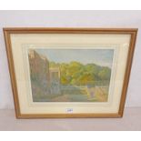 CAROLINE PATERSON 'CASTLE GARDENS' SIGNED & DATED 1880 FRAMED WATERCOLOUR 24.5 CM X 34.