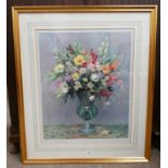 MARCEL DYF BOUQUET OF FLOWERS IN VASE.