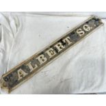 ALBERT SQUARE "ALBERT SQ" CAST METAL STREET SIGN,