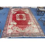 RED MIDDLE EASTERN CARPET 293 CM X 203 CM