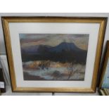 A MACDONALD DUSK SCENE SIGNED FRAMED PASTEL 44 X 59 CM