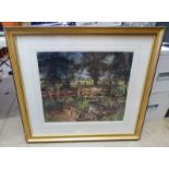 J MCINTOSH PATRICK COUNTRYSIDE SCENE SIGNED IN PENCIL GILT FRAMED PRINT 54 X 61 CM