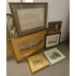 SELECTION OF FRAMED WATERCOLOUR TO INCLUDE; R WRIGHT, HEADING HOME, SIGNED, JOHN HOLDING,