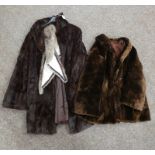 2 FUR COATS, FUR STOLE ETC.