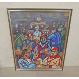 SINCLAIR GAULDIE 'BOBBYDAZLERS' MONOGRAMED S.G. LABEL TO REVERSE FRAMED OIL PAINTING 59.5 CM X 49.