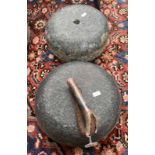 2 CURLING STONES,