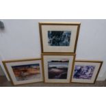 JAMES S DAVIS, 4 GILT FRAMED PICTURES TO INCLUDE 'SOFT LIGHT - SEIL ISLAND',