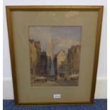 E TUCKER ROUEN SIGNED FRAMED WATERCOLOUR 33 X 26 CM