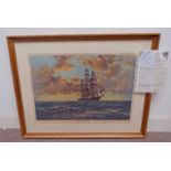 MONTAGUE DAWSON 'THE TALL SHIP - CLIPPER KAISOW' SIGNED IN PENCIL WITH CERTIFICATE OF AUTHORITY