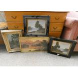 4 FRAMED OIL PAINTINGS TO INCLUDE ; S.