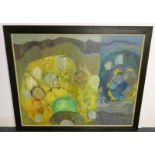 ABSTRACT FRAMED OIL PAINTING,