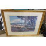 J MCINTOSH PATRICK CITY VIEW FROM THE COUNTRY SIGNED IN PENCIL GILT FRAMED PRINT 47 X 64 CM