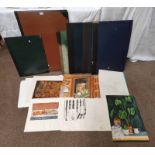 SELECTION OF ART BINDERS TOGETHER WITH VARIOUS ARTISTS SKETCHES, WATERCOLOURS ETC.