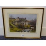 ARCHIBALD HAMILTON 'COTTAGE NEW WINDERMERE' SIGNED, LABEL TO REVERSE FRAMED WATERCOLOUR 25.