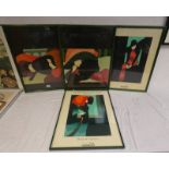 AMLETO DALLA COSTA, 4 FRAMED PRINTS OF VARIOUS WOMAN, INCLUDING NEWGATE GALLERY,