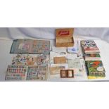 SELECTION OF VARIOUS STAMPS, PICTURE CARDS, ETC TO INCLUDE ALBUMS, LOOSE, FIRST DAY COVERS,