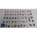 TUB OF VARIOUS COINS, MEDALS, POCKETWATCHES, TOKENS ETC TO INCLUDE 1892 VICTORIA CROWN & SHILLING,