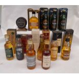 SELECTION OF VARIOUS SINGLE MALT WHISKY MINIATURES TO INCLUDE GLENROTHES SELECT RESERVE, TOMATIN 19,