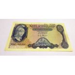 BANK OF ENGLAND FIVE POUNDS SERIES B HELMETED BRITANNIA BANKNOTE, O'BRIEN SIGNATURE,