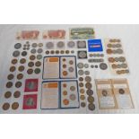 SELECTION OF VARIOUS COINS AND MEDALS TO INCLUDE 1887 & 1891 VICTORIA CROWNS,