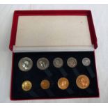 1950 GEORGE VI 'MID-CENTURY' 9-COIN PROOF SET, IN CASE OF ISSUE.