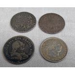 SELECTION OF VARIOUS GEORGE III SILVER COINAGE TO INCLUDE 2 X 1787 SHILLINGS,