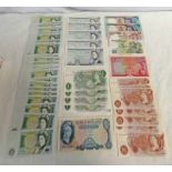 SELECTION OF VARIOUS BANKNOTES TO INCLUDE BANK OF ENGLAND £5 SERIES B, WITH L.K.